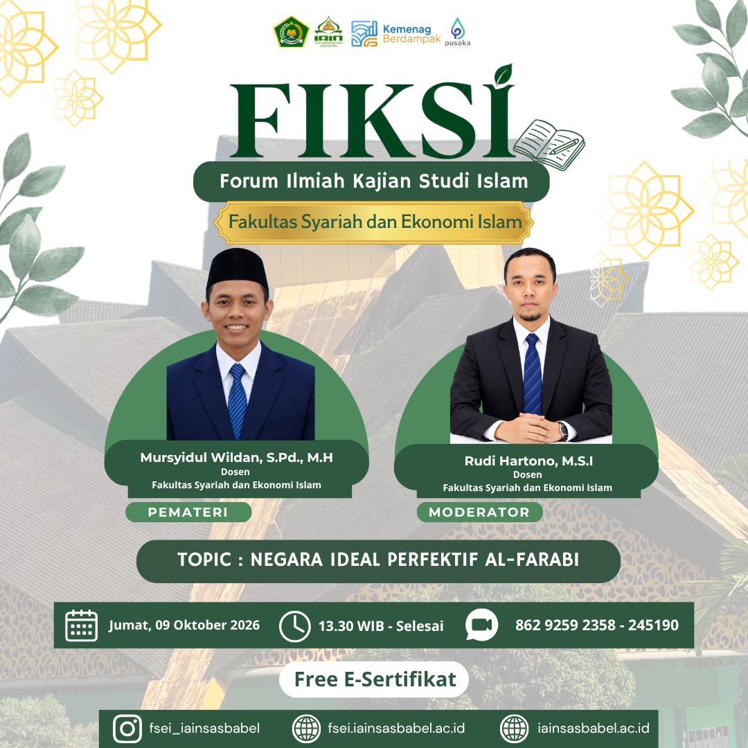 FSEI IAIN SAS Babel Gelar Forum Ilmiah Kajian Studi Islam, Angkat Pemikiran Al-Farabi tentang Negara Ideal Perfektif