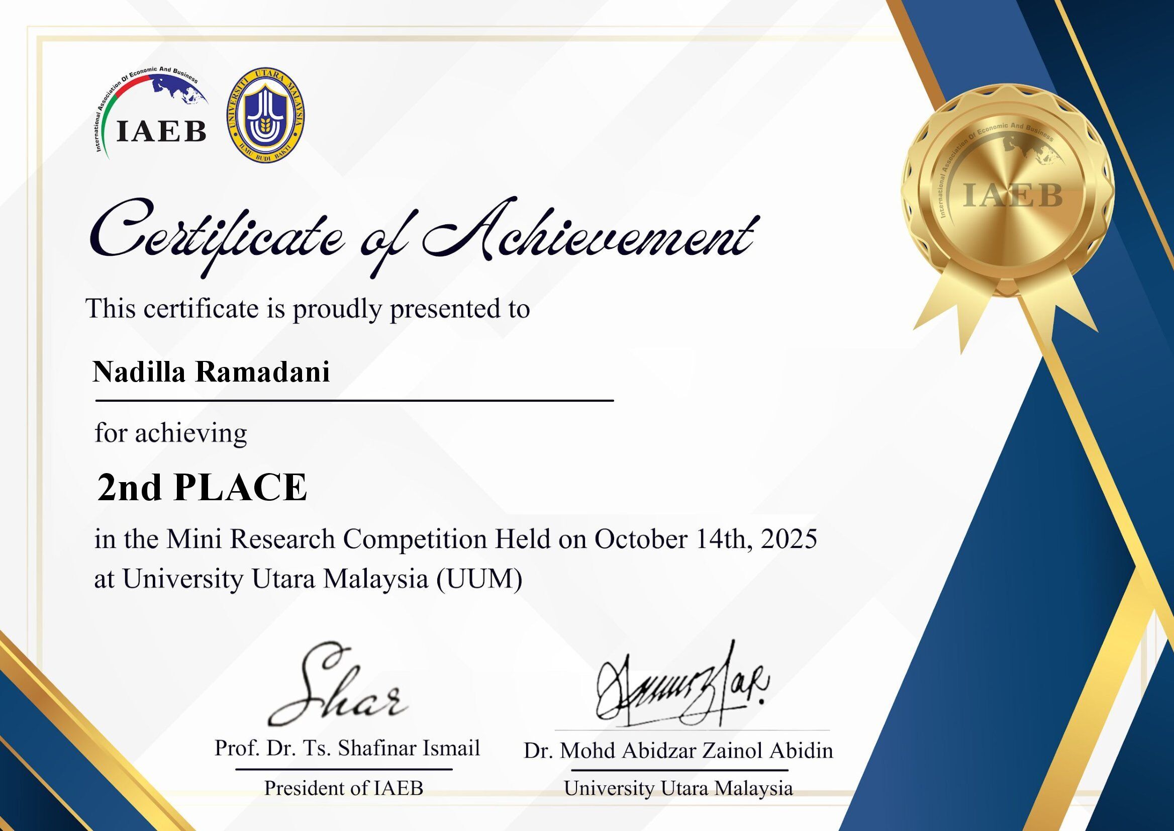 Mahasiswa FSEI IAIN SAS BABEL Juara 2 di UUM Malaysia