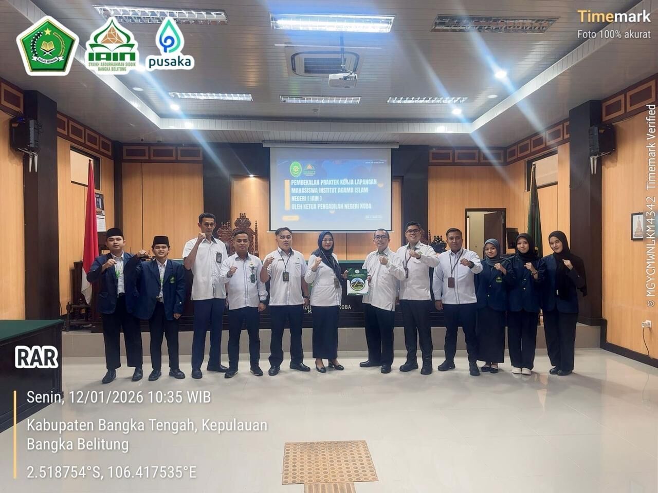 Mahasiswa Prodi HKI FSEI IAIN SAS BABEL Ikuti Pembekalan dan Pengantaran PKL di Pengadilan Negeri Koba