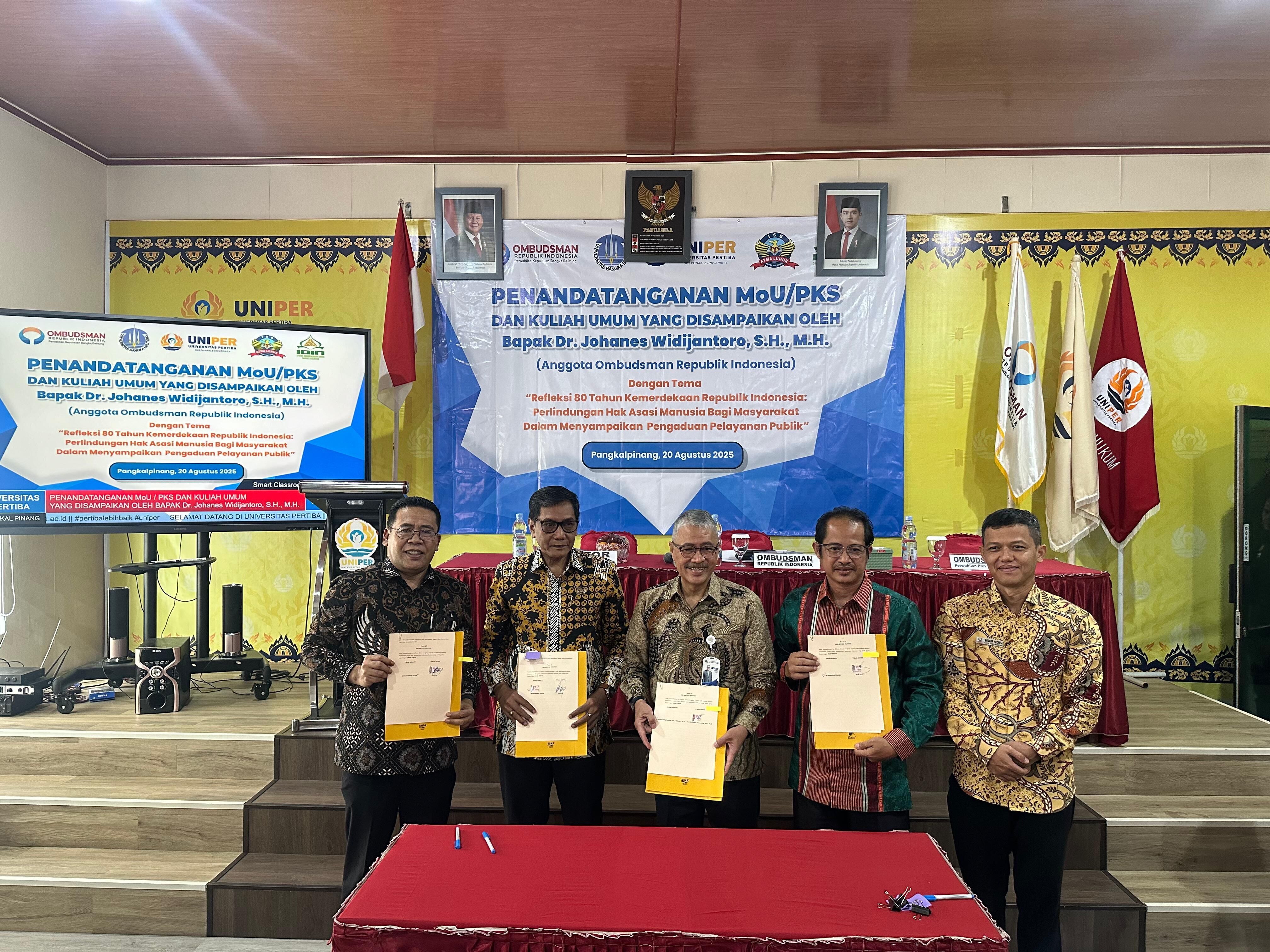 Rektor & Dekan FSEI IAIN SAS BABEL Tanda Tangan MoU dengan Ombudsman RI